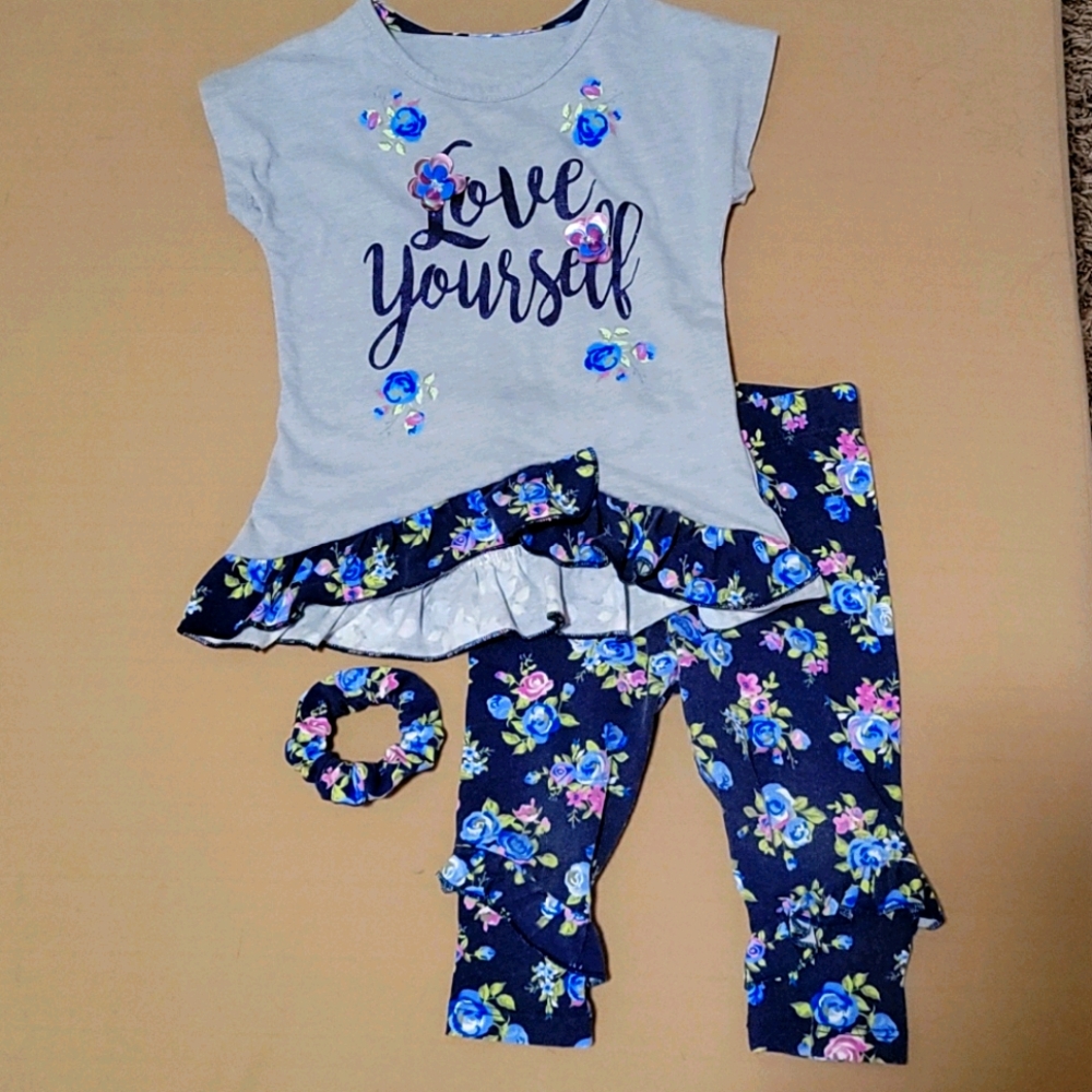3 pc girls floral outfit